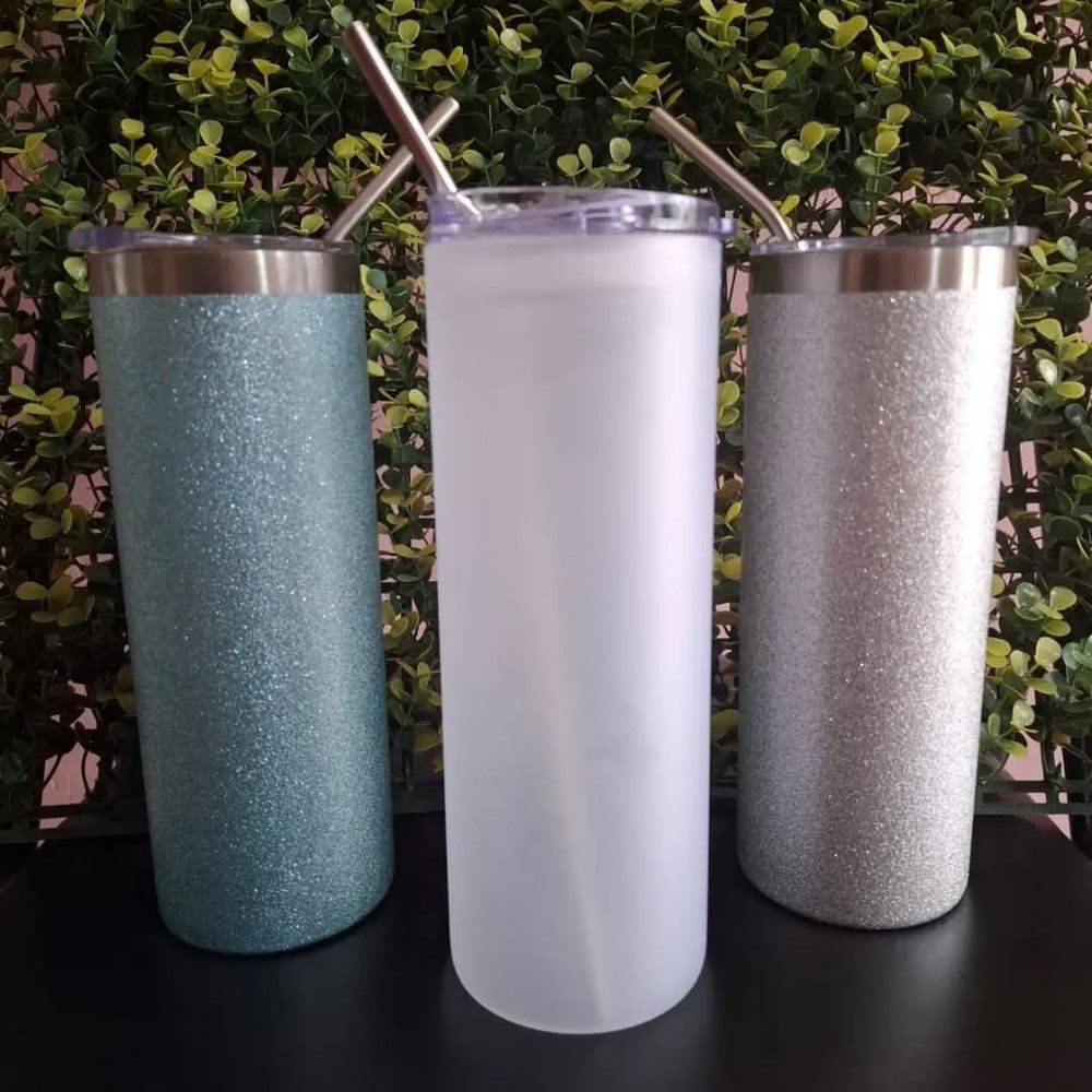 Tumblers térmicos glitter listos para personalizar